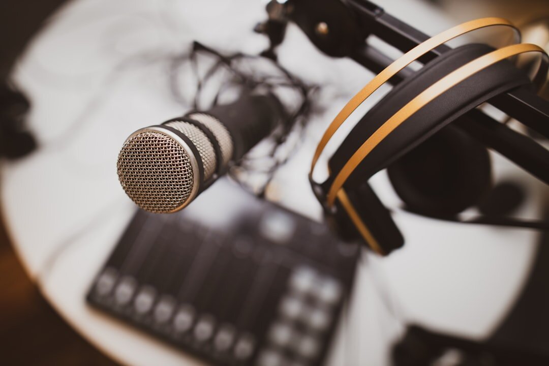 podcast microphone close up