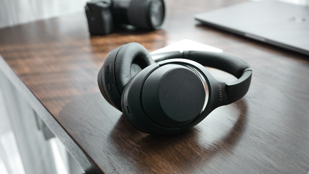headphones on desk